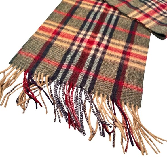 Alan Paine Neck Scarf El Corte Ingles Classic Plaid Wool Shawl Fringe Winter - Picture 5 of 12